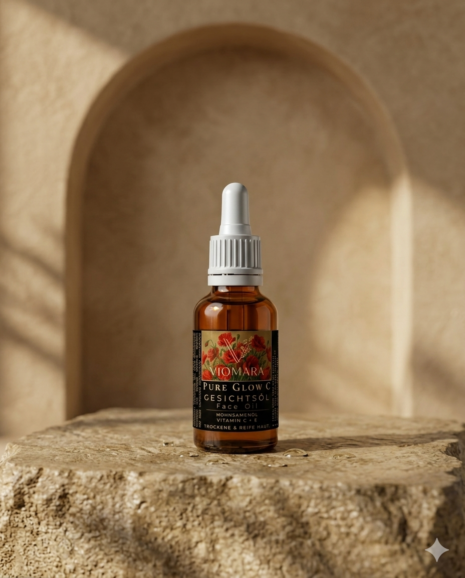 VIOMARA Gesichtsöl | Face Oil mit Mohnsamen Öl & Vitamin C+E | Für trockene bis reife Haut | 30ml