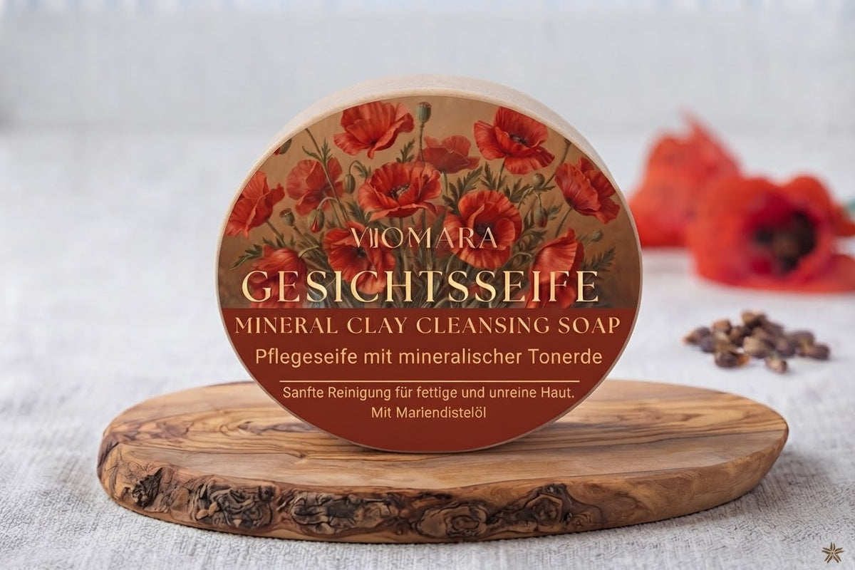 VIOMARA Gesichtsseife mit weißer Tonerde | Für trockene & reife Haut 80g