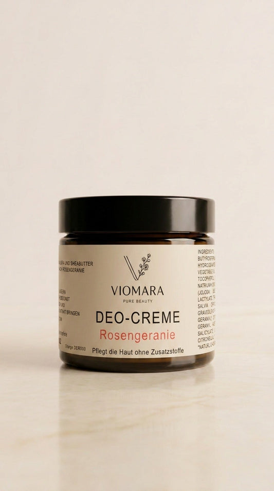 Deo-Creme Rosengeranie 60g | Natürliche Aluminiumfreie Deodorant Creme | VIOMARA