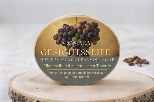 VIOMARA Gesichtsseife mit rosa Tonerde | Für normale & Mischhaut 80g