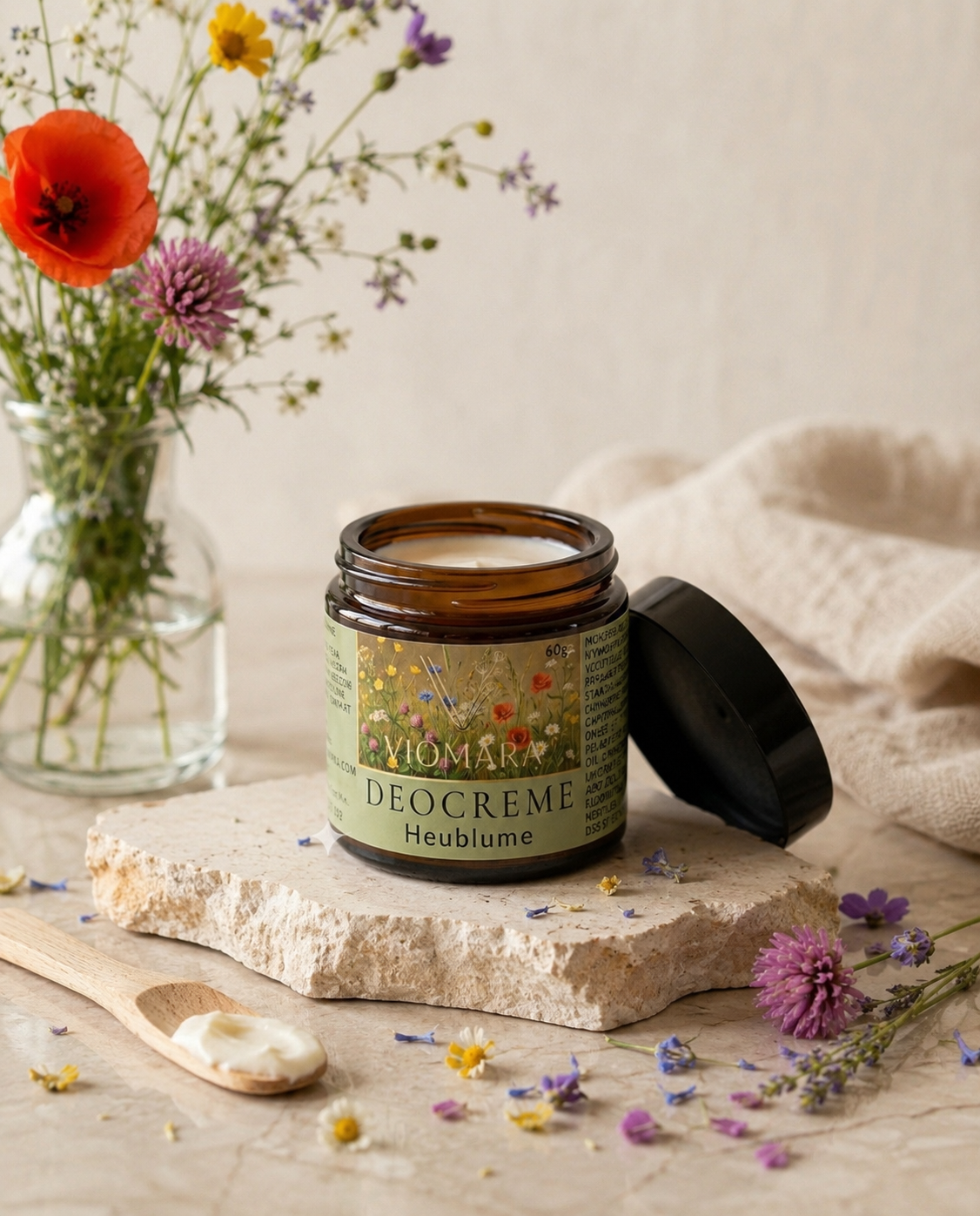 Deo-Creme Heublume 60g | Natürliche Aluminiumfreie Deodorant Creme | VIOMARA