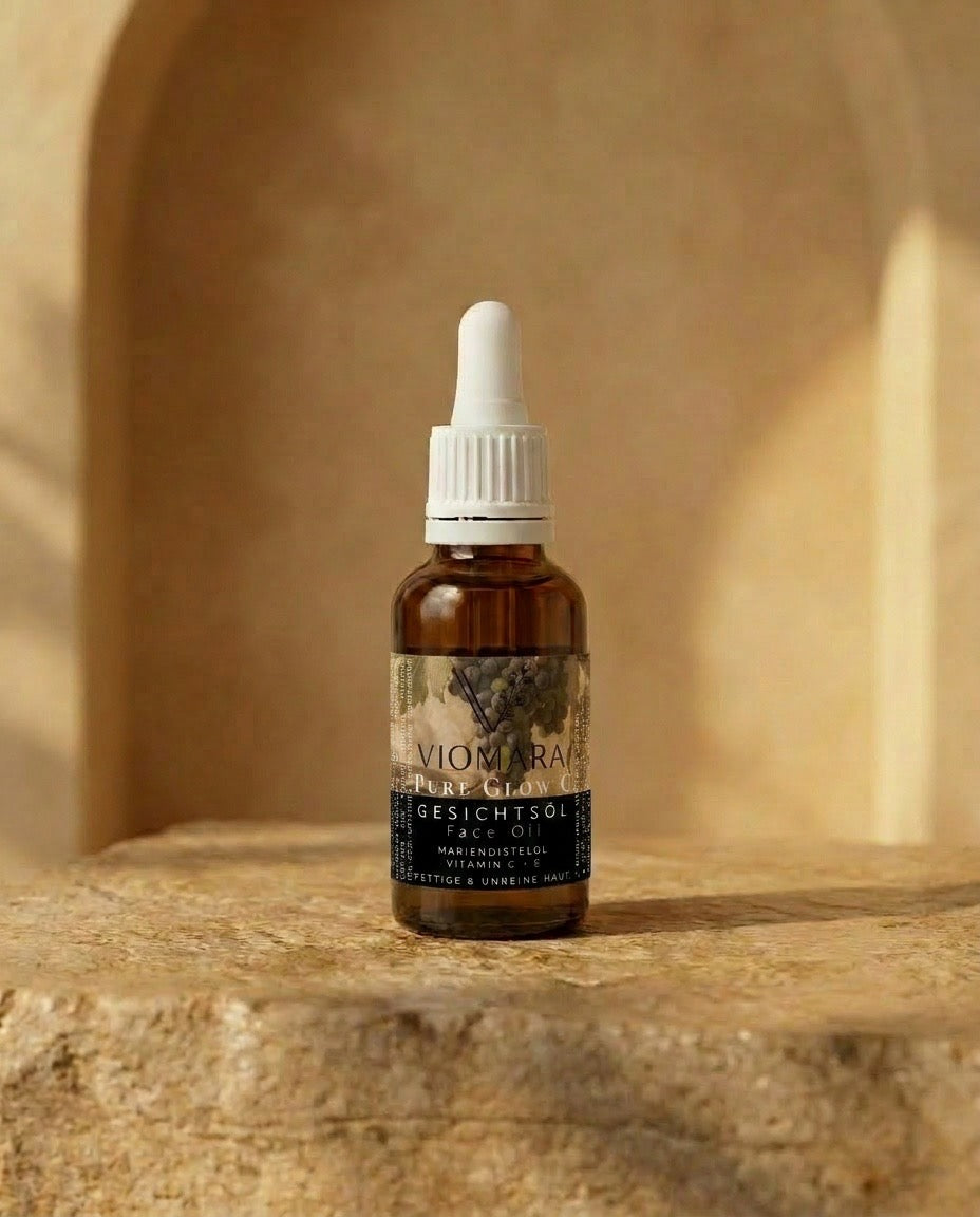 VIOMARA Gesichtsöl | Face Oil mit Traubenkernöl & Vitamin C+E | Für normale bis Mischhaut | 30ml